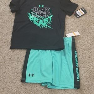 NWT 3T Boys Under Armour Summer Outfit